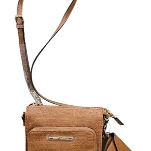 Steve Madden Brown Embossed Crossbody Bag